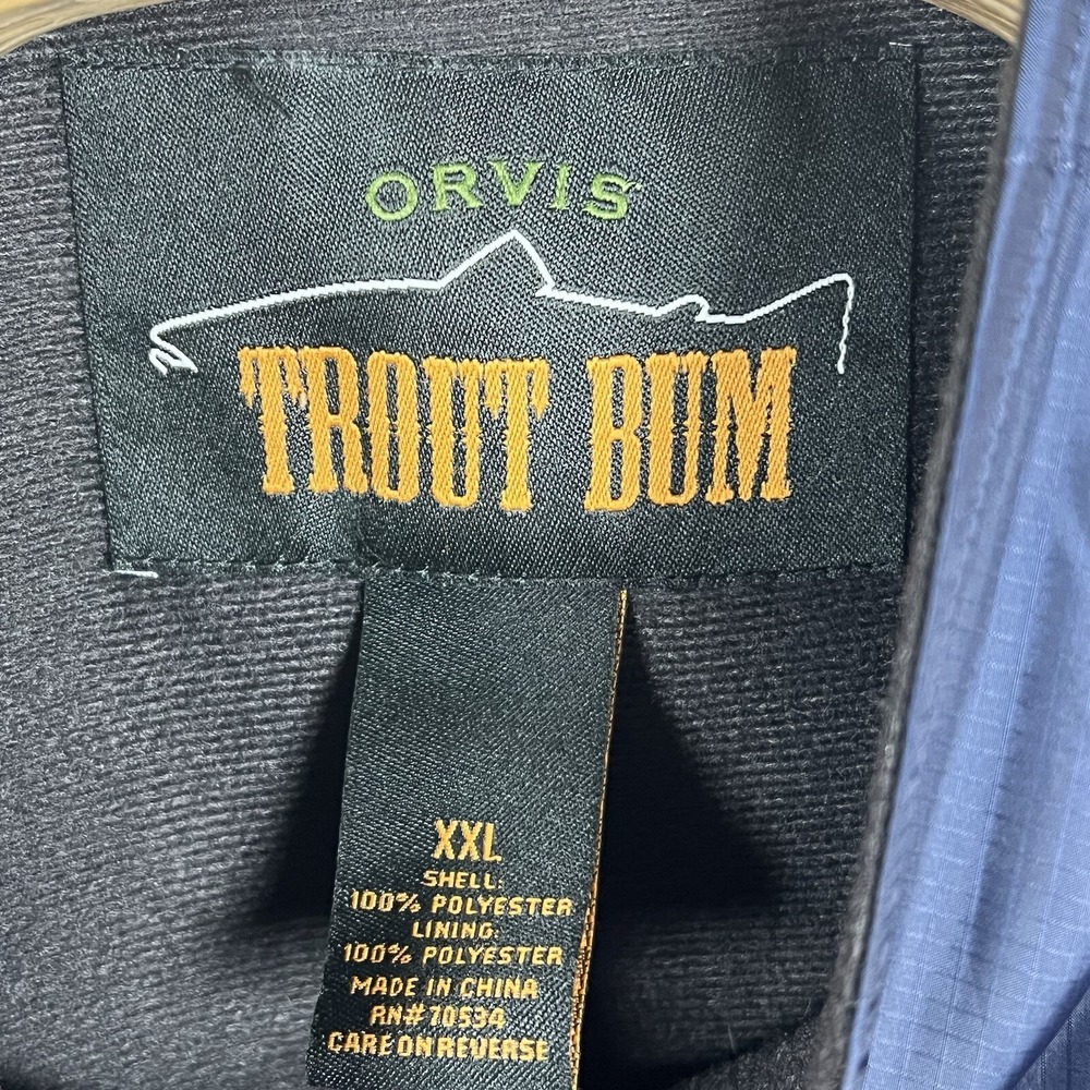 Orvis‎ Trout Bum Men XXL Navy Polyester Lined Full Zip Windbreaker Jacket - Picture 4 of 6